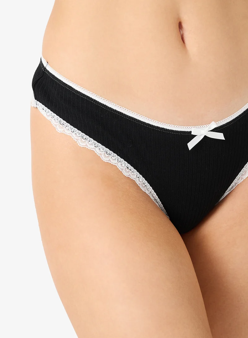 Ginger  4PC Lace Detail Thong for Women | Best Price UAE
